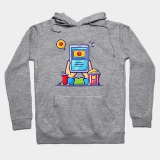 Watching Movie Online Cartoon Vector Icon Illustration Hoodie